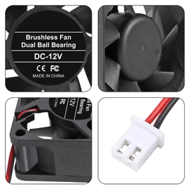 AITRIP 4 Pack 60 mm 12 V DC Cooling Fan High Air Flow 60 mm 25 mm 12 V 2 Pin Amp Fans Dual Ball Bearings for Car Audio Vent Cooling Fan Low Noise