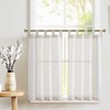 TOPICK Kitchen Curtains 36 Inch Length Linen Textured Bathroom Window