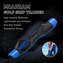 MIAHIAM Golf Grip Trainer, Golf Club Grip Trainer Tool, Golf Swing Trainers Correct Left Right Hand Position Blue 1 Pack