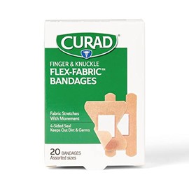 CURAD - Vendajes de tela flexible para dedos y nudillos, varios tamaños, caja de 20