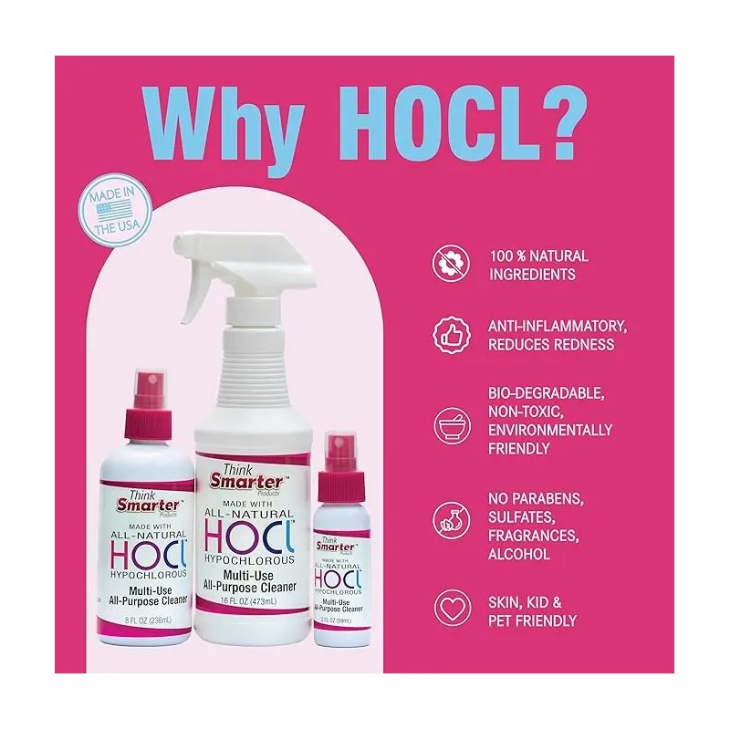 Hypochlorous Spray 2oz Multi-Use, Mineral-Based Cleaning & Skin Mist, Gentle