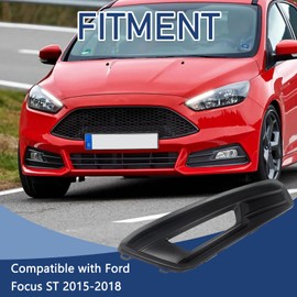 Front Fog Light Cover for Ford Focus ST 2015-2018 Matte Black Front Bumper Lamp Bezel Trim Replaces F1EZ15266C F1EZ15266F
