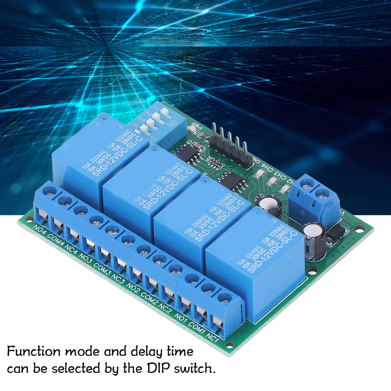 Relay Module 4 Channel Control Board Switch Controller DC 12V
