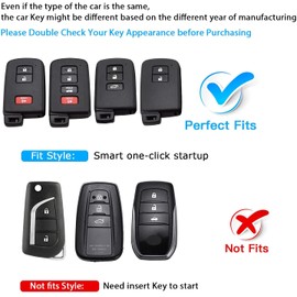QBUC for Toyota Key Fob Cover with Keychain,TPU Key Case Protector Compatible with Toyota 2019-2021 Tacoma 4Runner Sequoia Highlander Avalon Camry Corolla RAV8 Land Cruise Smart Key,Silver