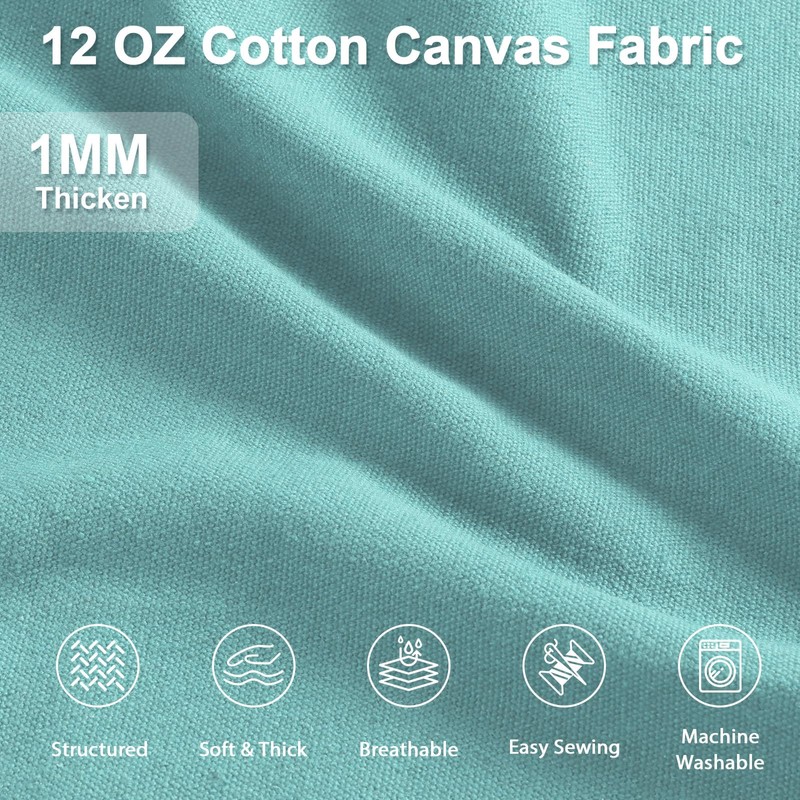 Foreate Canvas Fabric, 12oz Natural Cotton Duck Canvas Fabric by