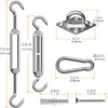 Yeahbo Garden Sail Fixing Kit, M5 Sun Shade Sail Fixing