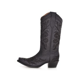 Circle G Women's Filigree Western Boot Snip Toe Black 10 M