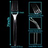 [100 Count] Heavy Duty Clear Plastic Forks Disposable Plastic Fork