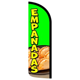 Empanadas Premium Windless Feather Flag Bundle (Complete Kit) OR Optional Replac - Flag Only
