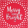 Holiday Napkins - Merry and Bright Christmas Disposable Napkins Set