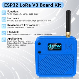 2 Pack ESP32 LoRa V3 Development Board with 915MHz Antennas + 3000mAh Battery + Meshtastic Case, ESP32-S3 SX1262 CP2102 Integrated WiFi Bluetooth OLED Display for Arduino LoRaWAN IOT (N32, Blue)