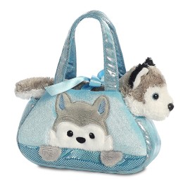 Aurora, 32789, Fancy Pal, Peek-A-Boo Husky Dog, 8In, Soft Toy, Blue and Grey