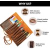 Jaald Genuine Leather Pencil Roll Brush Case Pen Holder Organizer