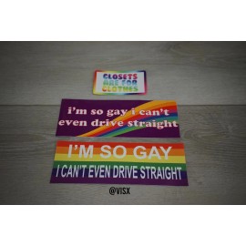 VISX (3) Gay Straight Cant Drive Bumper Sticker Decal JDM Fag Joke Funny Die Cut LBTQ