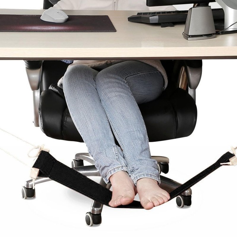 TEHAUX Foot Hammock Hanging Foot Hammock Footrest Home Office Footstool