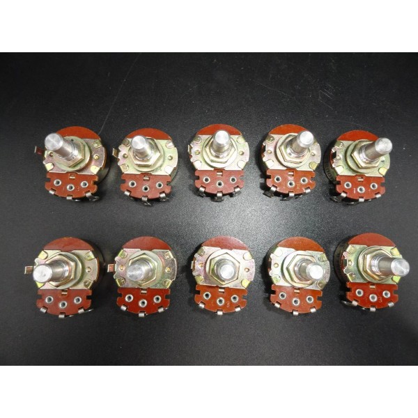 Linear Taper 500 ohm Potentiometer 5/8" Shaft (LOT OF 10)