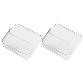 Outanaya 2pcs Transparent Acrylic Nail Art Mixing Palette for Makeup Foundation Comfortable Handheld Design Lightweight and Portable for Blending and Matching