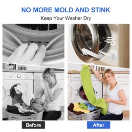 Birvemce Upgraded Front Load Washer Door Prop, Easy to Use and Bend Washing Machine Door Prop Open, Flexible and Sturdy Washer Door Stopper Keep Your Washer Door Open Or Ajar to Prevent Odors, White