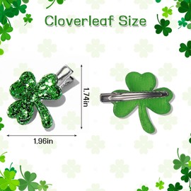 AIUPUOC Hair Clips, 4Pcs St. Patrick's Day Hairpin Hair Accessories for Girls, Green Glitter Shamrock Hair Clips, Lightweight & Sturdy, Hair Styling Decorations for Festive Occasions