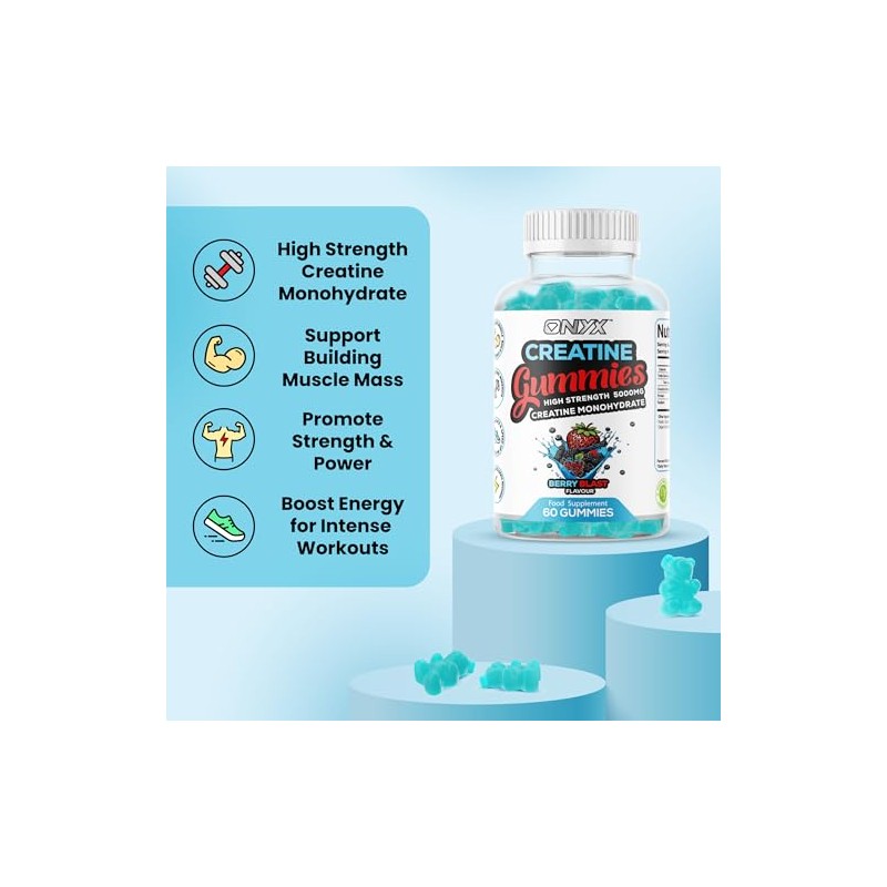 Creatine Monohydrate Gummies 5000mg - Workout Gym Supplement - 60