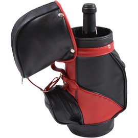 Primeware Caddy Golf Bag | Single Bottle Wine Carrier | Made with Faux Leather (Black)