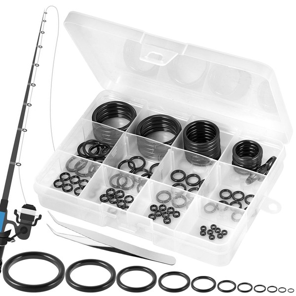Annyswit 60 Pcs/11 Size Fishing Rod Eyes Repair Kit with