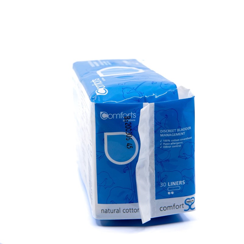 Cottons Comforts Premium Incontinence Liners, Light Flow, Pack of 30,