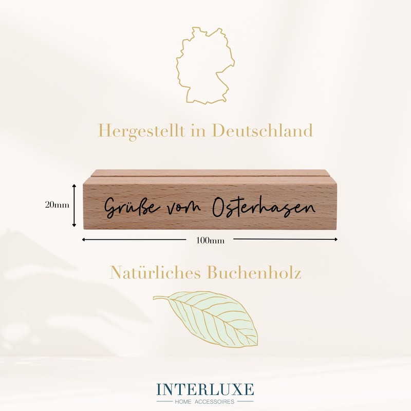 Interluxe Kartenhalter - Grüße vom Osterhasen - Grußkartenhalter Fotohalter Kartenständer
