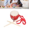 Kids Chinese Drum Plastic Sheepskin Maple Wood Red Color Children