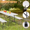 SEGAWE Folding Table Set w/2 Benches 6FT Camping Picnic Table