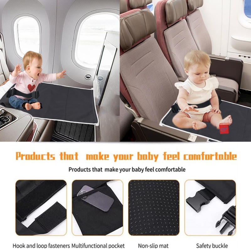 WYFCR Portable Toddler Travel Airplane Bed, Extender Aeroplane Footrest Hammock,