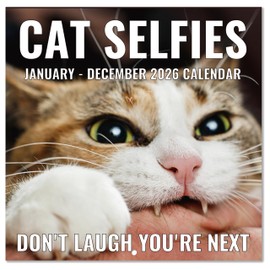 2026 Wall Calendar - Funny Cats Calendar 2026, 12" x 24" (Open), Jan 2026 - Dec 2026, 12-Month Calendar, Lovely Cat Selfies Calendar, Unruled Blocks, Thick Paper, Hanging Hole, Holidays Reminder
