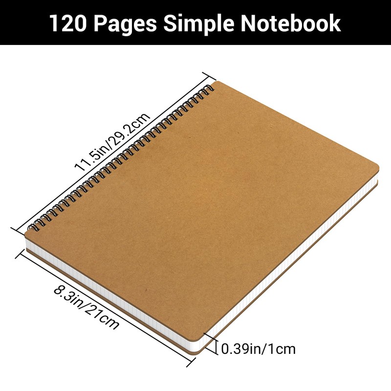 Yarotm A4 Spiral Plain Notebook - 120 Pages 100GSM Thick