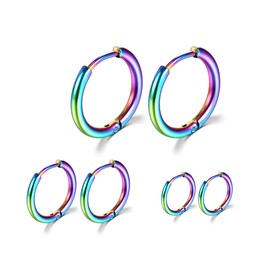 Surgical Stainless Steel Hoop Earrings 8mm/10mm/12mm Small Huggie Hoop Earrings for Women and Men