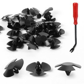 Ongfuwu 30PCS Hood Insulation Retainers Clips with 1 Fastener Remover, Car Hood Push-Type Nylon Clip Replacement for OEM 4878883AA, Compatible with Ram, Cherokee, Pacifica, and More