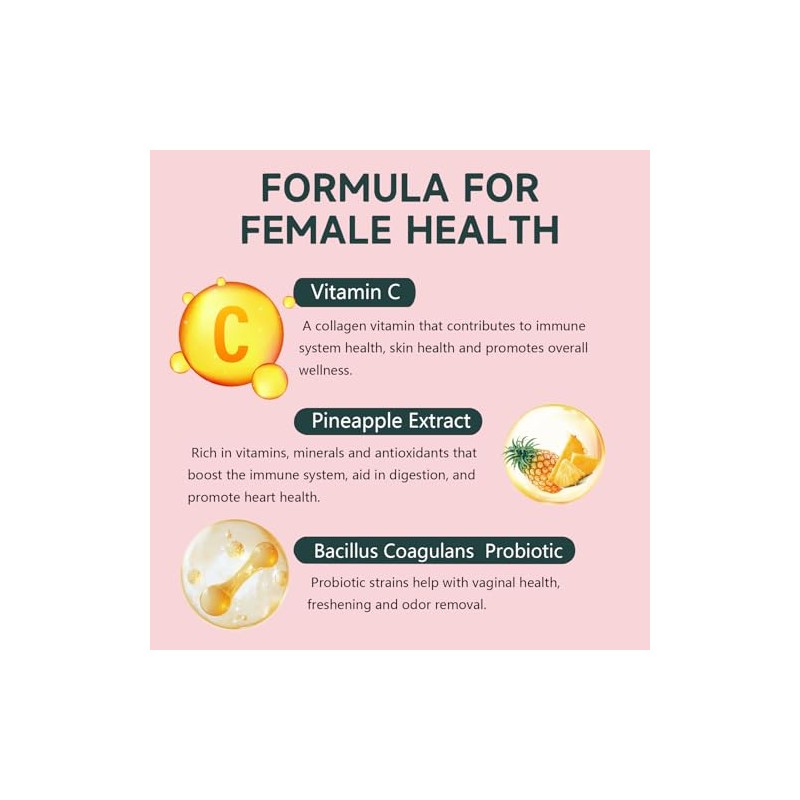 Gomitas Feminine Balance Salud Vaginal Probióticos Piña Hawaiana Zona Intima