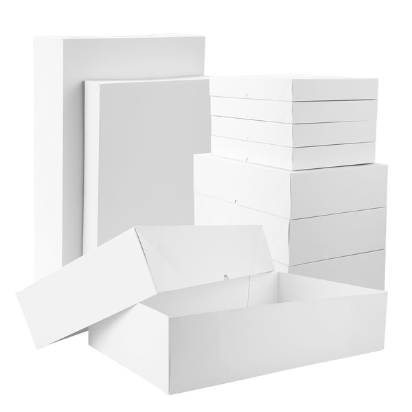 NATIVICO 10 Sturdy White Gift Boxes for Presents - Premium