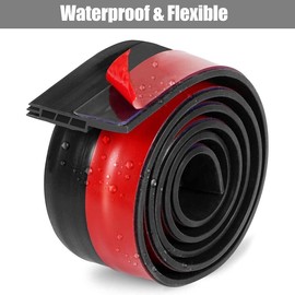 Door Sweep, Door Draft Stopper, Self Adhesive Weather Stripping 2" Width x 39" Length Seal Strip Gap Blocker Easy Cut to Size Black