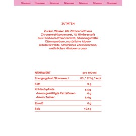 Almdudler Almdudler Skiwasser Sirup – 1 x 700 ml Himbeer-Zitrone Getränkesirup - ergibt ca. 7 Liter Limo - Skiwasser Limonade