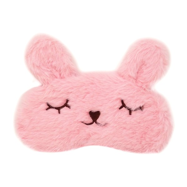 Honbay Plush Rabbit Sleeping Eye Mask Cute Cartoon Animal Eye Mask for Little Girls (Pink)