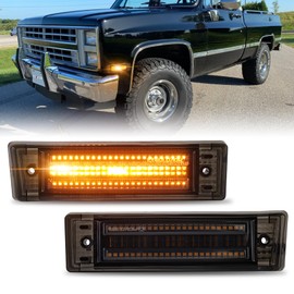MOVOTOR Led Side Marker Lights 500% Bright Smoked Lens Fender Side Marker Compatible with 1981-1991 Chevy C10 C20 C30 GMC C1500 C2500 Suburban Blazer Jimmy