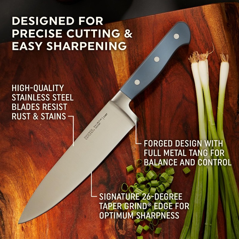 Chicago Cutlery Halsted (3-PC) Cutlery, Ergonomic Handles and Sharp Stainless