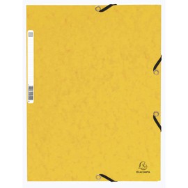 Exacompta 55309E Portfolio Folder Made of Extra Strong Colorspan Cardboard DIN A4 with 3 Flaps and Elastic Bands Yellow Document Folder Ideal for Office and School