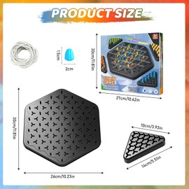 Triggle Game Funny Triggles Game Triggle Game with Rubber Bands Triggle Chess Game Interactive Plug-in Game Triangle Chessboard Game Triggle Game for Family Parties with Children and Adults