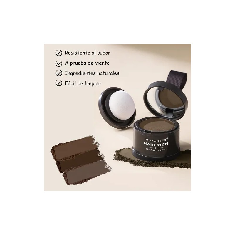 Polvo De Maquillaje De Fibra Capilar Cubre Raíz Cabello 2pzs