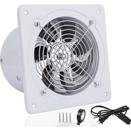 ACEDUROBLA 6'' Wall Mounted Exhaust Fan, 460CFM Metal Iron Ventilation Extractor, Silence Anti-backflow Check Valve Window and Wall Mount Vent Fans for Ceiling Kitchen Bathroom Attic Grow Tent Garage