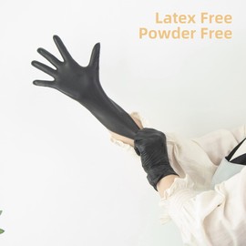 UC Global Trade Inc Black Disposable Vinyl Exam Gloves Latex Free Powder Free for Household Cleaning, Food Safe, Patient Care, Pet Care, Law Enforcement, 100 Count, Medical Grade, Medium