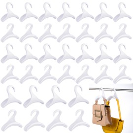 Maitys 36 Pcs Purse Hanger Hook Acrylic Bag Hanger Handbag Tote Bag Rack Holder Closet Organizer Storage for Backpacks Tote Holder Over The Closet Rod Hanger for Storing Handbags Satchels (White)
