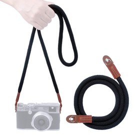 VKO Camera Strap for Man Woman Photographer Soft Rope Neck Shoulder Strap for DSLR SLR Mirrorless Camera with Round Hole Interface 120cm Black