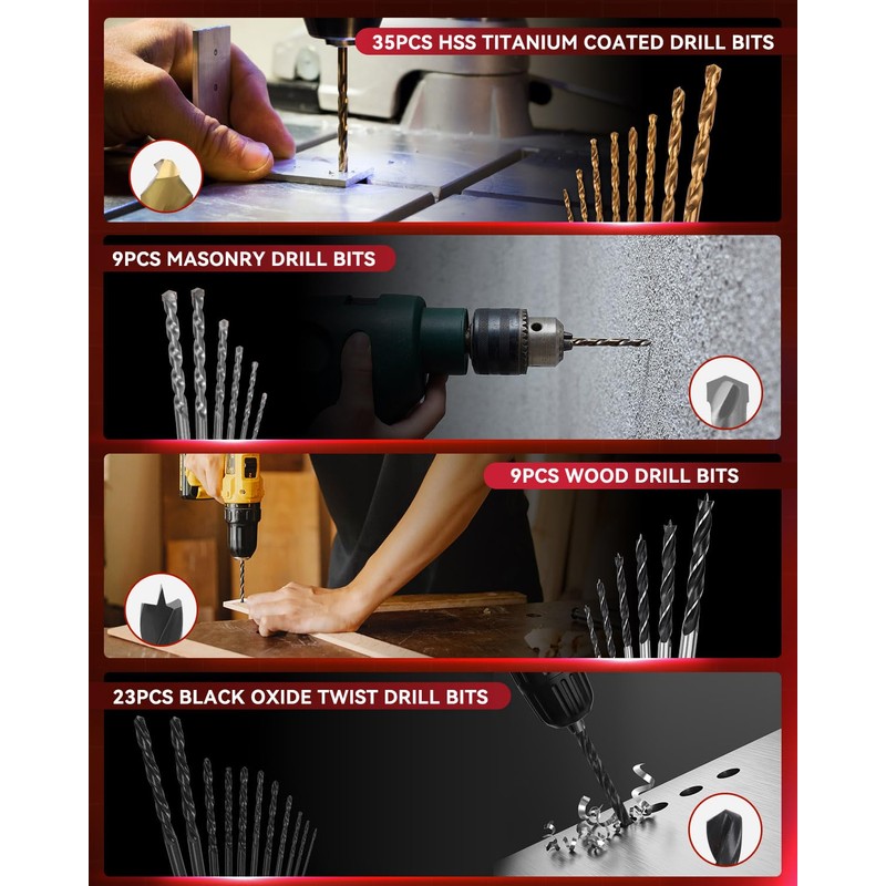 KingTool 400 Pcs Drill Bit Set - Drill Bits Screwdriver